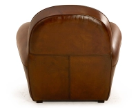 Leather club armchair vintage brown studded armrests Leather club armchair vintage brown studded armrests