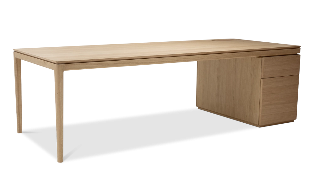 Bureau de direction chêne teinte naturelle plateau bois 250x100 Bureau de direction chêne teinte naturelle plateau bois 250x100