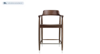 Bar stool H60 cm dark brown stained wood