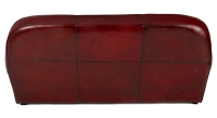 Canapé club cuir 3 places rouge carmin accoudoirs cloutés
