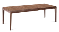 Table extensible en noyer 6 à 10 personnes avec plateau et allonges bois teinte naturelle 140x90 cm