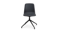 Office chair with 5 branches dossier bois teinte anthracite assise en cuir de vachette anthracite