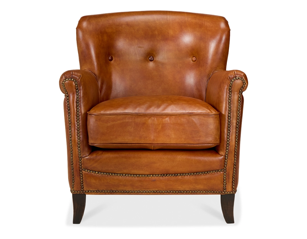 Leather club armchair light brown Leather club armchair light brown