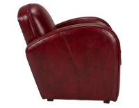 Fauteuil club cuir rouge carmin