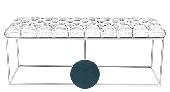 Banc Chesterfield cuir bleu