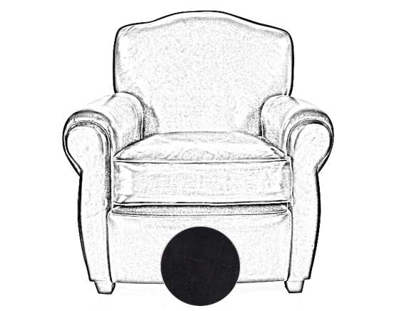 Fauteuil club cuir noir