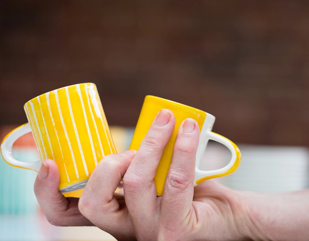 Tasse à café en céramique jaune unie Tasse à café en céramique jaune unie
