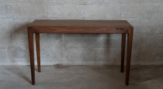 Console fixe en noyer sans tiroir teinte naturelle 100x40 cm