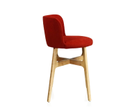 Tabouret de bar h60 cm bois teinte naturelle assise tissu orange brulé Tabouret de bar h60 cm bois teinte naturelle assise tissu orange brulé
