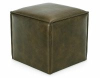 Pouf cuir vert olive