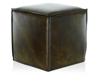 Leather pouffe olive green Leather pouffe olive green