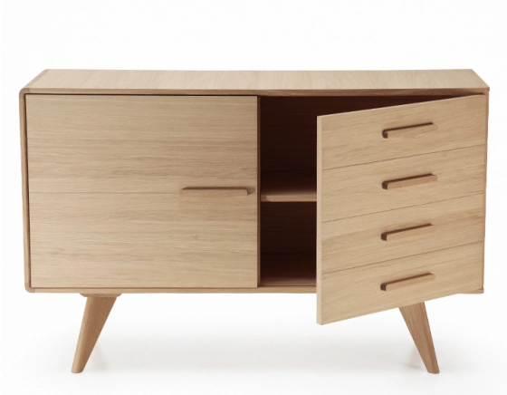 Buffet 2 portes en chêne bois teinte naturelle