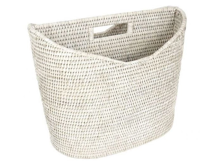 Porte revues en rotin blanc Porte revues en rotin blanc