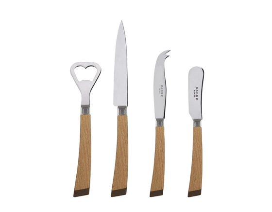 Laminated wood aperitif set