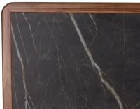Table basse rectangulaire en noyer et céramique bois teinte naturelle plateau céramique effet marbre noir 100x50 cm Table basse rectangulaire en noyer et céramique bois teinte naturelle plateau céramique effet marbre noir 100x50 cm