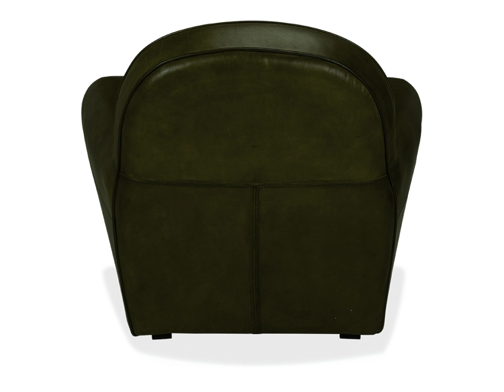Fauteuil club cuir vert olive accoudoirs cloutés Fauteuil club cuir vert olive accoudoirs cloutés