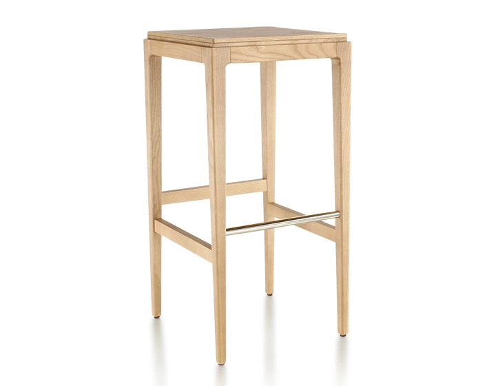 Tabouret de bar design H80 cm bois teinte naturelle assise bois Tabouret de bar design H80 cm bois teinte naturelle assise bois