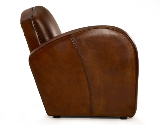 Fauteuil club cuir marron vintage