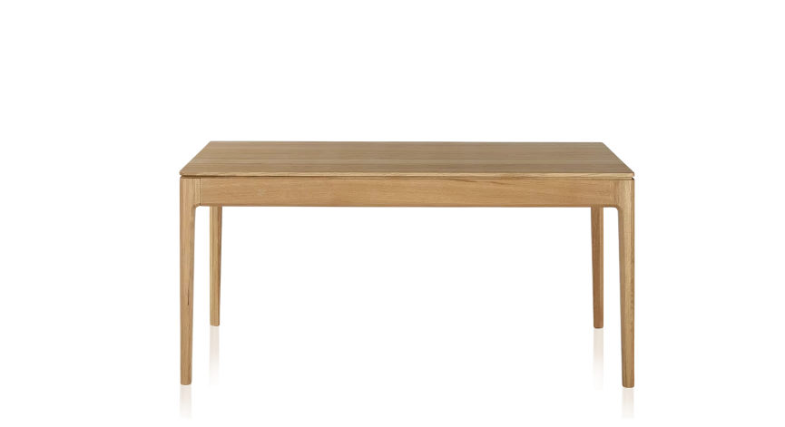 Table extensible en chêne avec plateau et allonges bois teinte naturelle 160x100 cm
