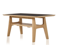 Rectangular coffee table in oak and ceramic with natural stained wood, slate effect ceramic top 100x50 cm Rectangular coffee table in oak and ceramic with natural stained wood, slate effect ceramic top 100x50 cm