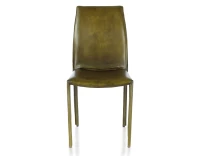 Chaise vintage cuir vert olive