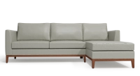 Canapé d'angle méridienne droite 4 places cuir gris perle (2g - md) Canapé d'angle méridienne droite 4 places cuir gris perle (2g - md)