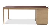 Bureau de direction chêne teinte naturelle plateau fenix rosso 200x100 Bureau de direction chêne teinte naturelle plateau fenix rosso 200x100