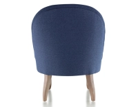 Fauteuil crapaud sans accoudoirs pieds bois teinte noyer et tissu bleu marine Fauteuil crapaud sans accoudoirs pieds bois teinte noyer et tissu bleu marine