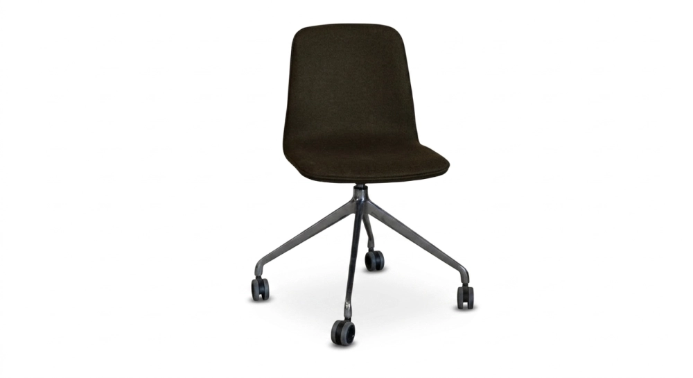 Office chair with 5 branches assise tissu en laine bouillie taupe