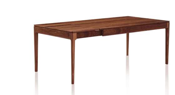 Table extensible en noyer allonges bois 140x90 cm