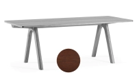 8 person oak dining table dark brown tint wooden top 180x100 cm 8 person oak dining table dark brown tint wooden top 180x100 cm