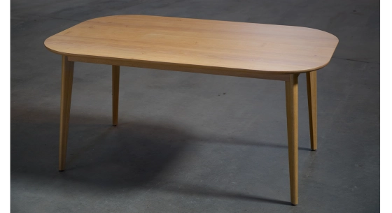 Table salle à manger en chêne 6 personnes teinte naturelle 160x100 cm