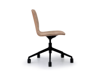 Chaise de bureau design pied métal noir à roulette assise tissu chiné beige orange et bleu Chaise de bureau design pied métal noir à roulette assise tissu chiné beige orange et bleu