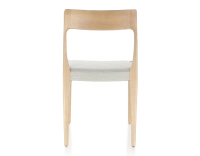 Chaise scandinave bois teinte naturelle assise tissu beige naturel Chaise scandinave bois teinte naturelle assise tissu beige naturel