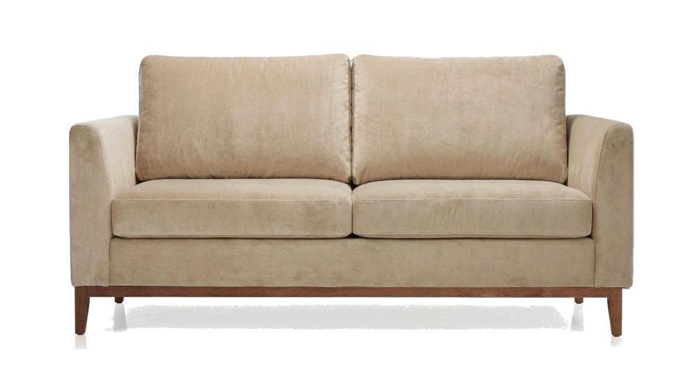 Canapé design 2,5 places tissu velours taupe clair