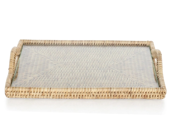 Plateau a fromage rectangulaire en rotin naturel grand modèle