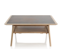 Table basse carrée en chêne et céramique avec bois teinte naturelle plateau céramique brun oxydé 100x100 cm Table basse carrée en chêne et céramique avec bois teinte naturelle plateau céramique brun oxydé 100x100 cm