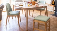 Table extensible en chêne avec plateau et allonges bois teinte naturelle 140x100 cm