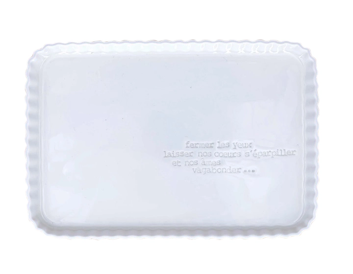 Rectangular tray with GM message Rectangular tray with GM message