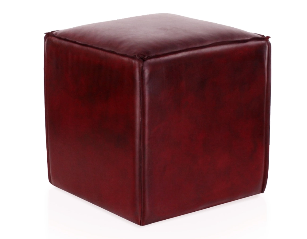 Pouf cuir rouge carmin Pouf cuir rouge carmin