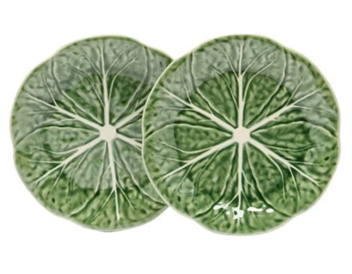 Assiettes à dessert 19cm faïence verte lot de 2 Assiettes à dessert 19cm faïence verte lot de 2
