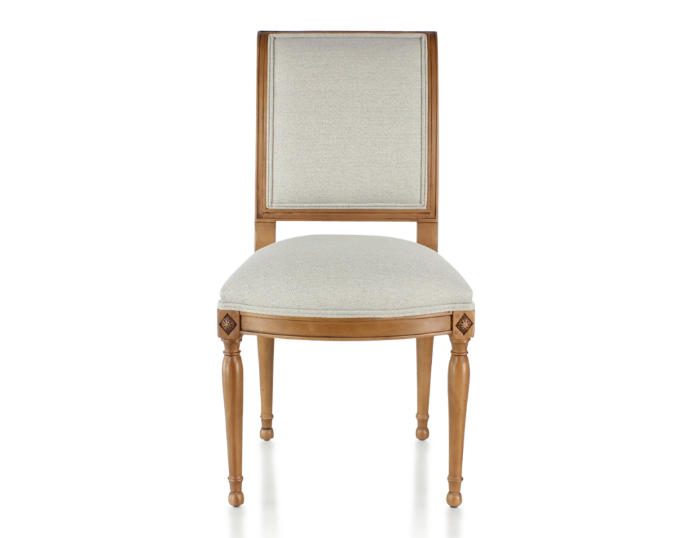 Chaise ancienne style directoire bois teinte ancienne et tissu beige naturel Chaise ancienne style directoire bois teinte ancienne et tissu beige naturel
