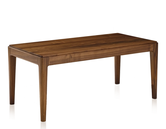 Table basse rectangulaire en noyer sans tablette teinte naturelle 100x50 cm