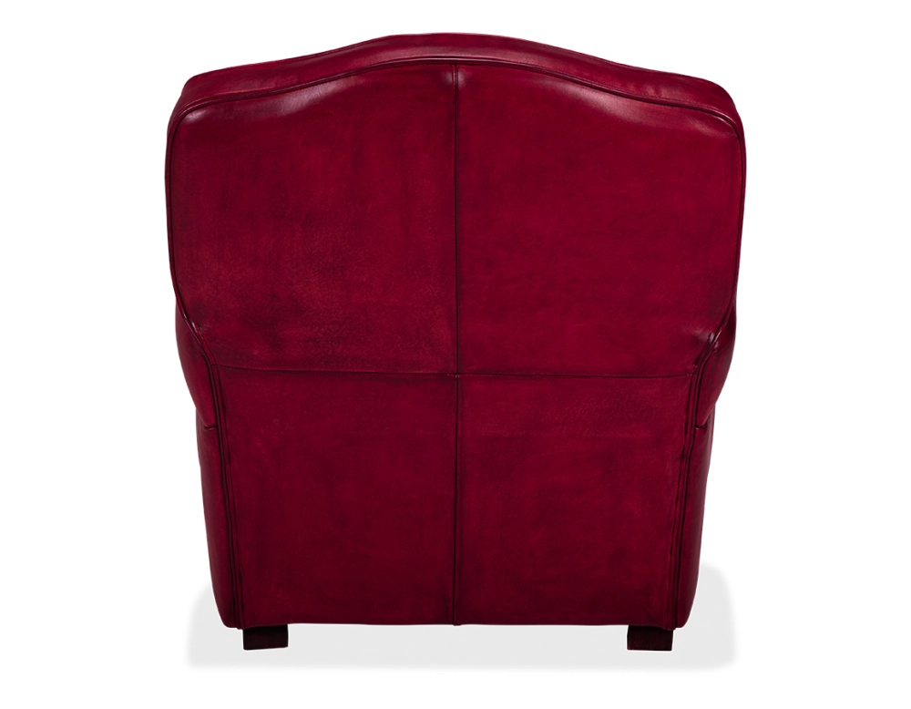 Fauteuil club cuir rouge carmin Fauteuil club cuir rouge carmin