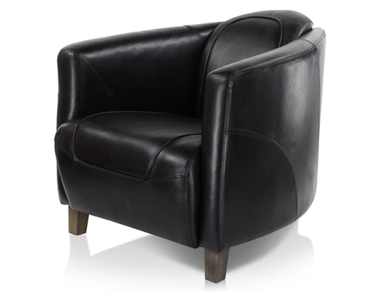 Fauteuil club cuir noir