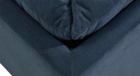 Canapé d'angle 5 places tissu bleu jean (2G - A - 2D)