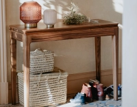 Console pliante en noyer teinte naturelle 120x40 cm Console pliante en noyer teinte naturelle 120x40 cm