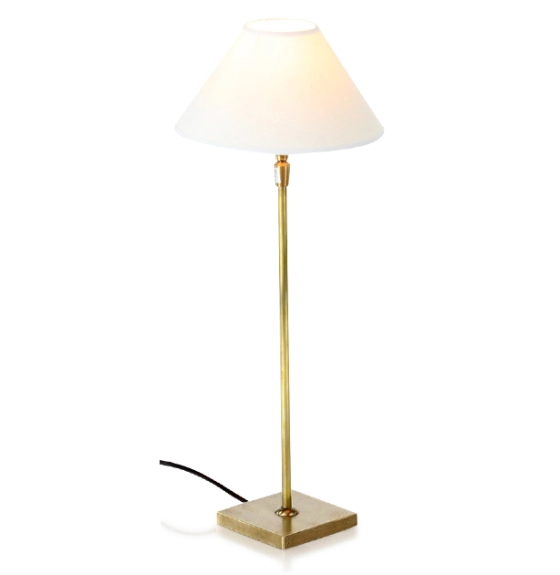 Lampe de chevet dorée abat jour conique