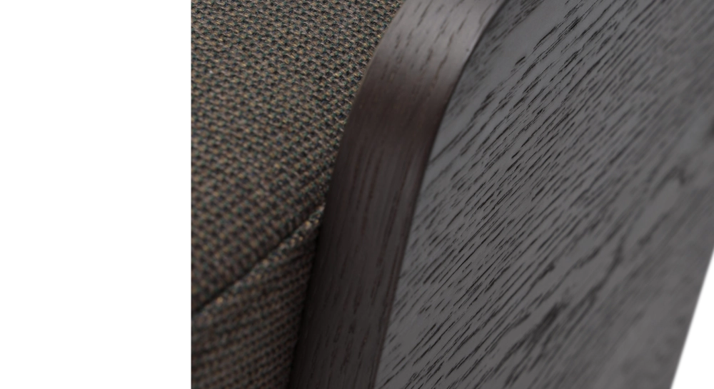 Designer armchair without armrests oak stained anthracite, dark grey fabric seat Designer armchair without armrests oak stained anthracite, dark grey fabric seat