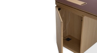 Bureau de direction chêne teinte naturelle plateau fenix rosso 200x100 Bureau de direction chêne teinte naturelle plateau fenix rosso 200x100